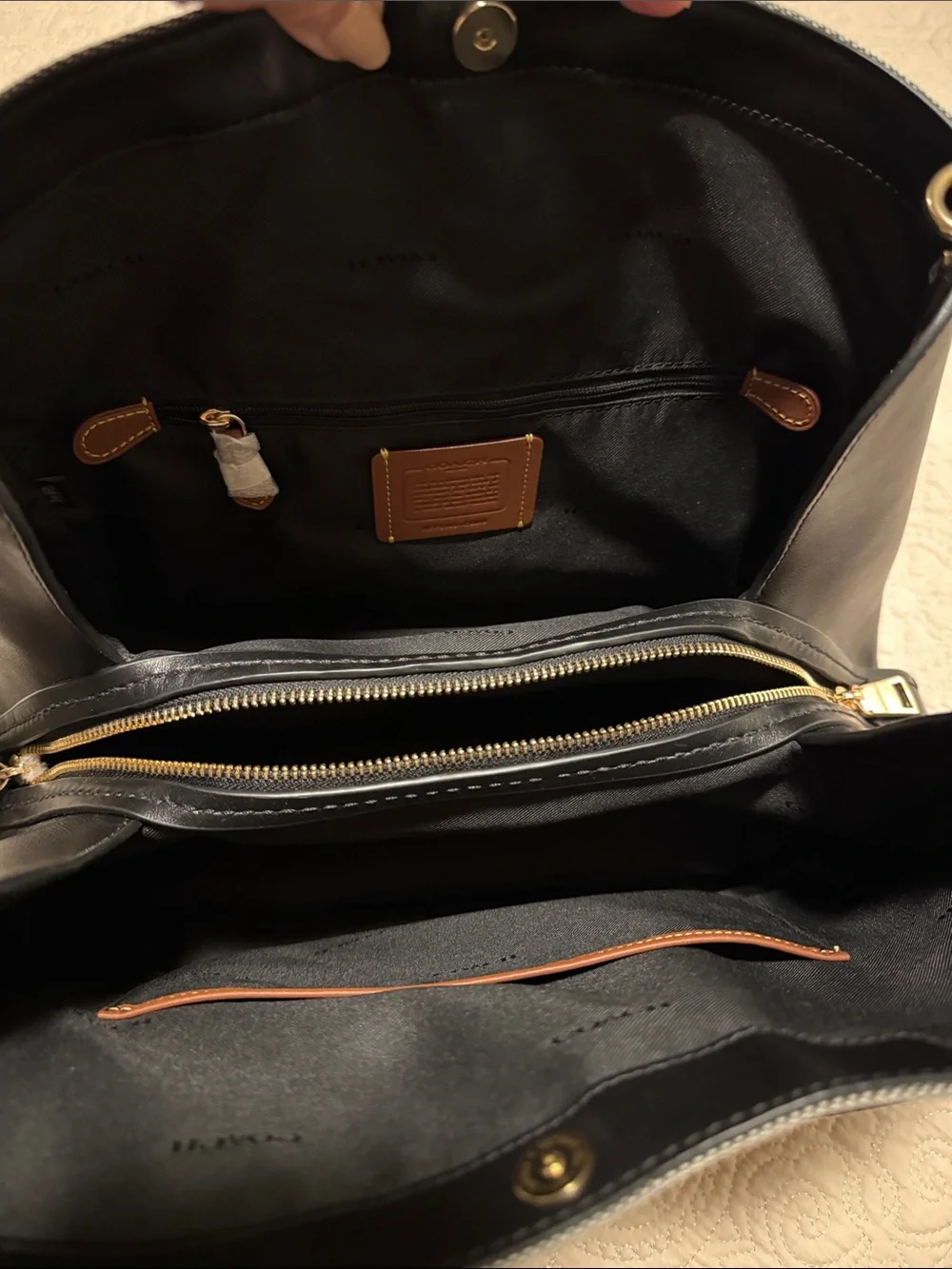 Coach Canvas & Leather Shoulder Bag in Gray and Black
